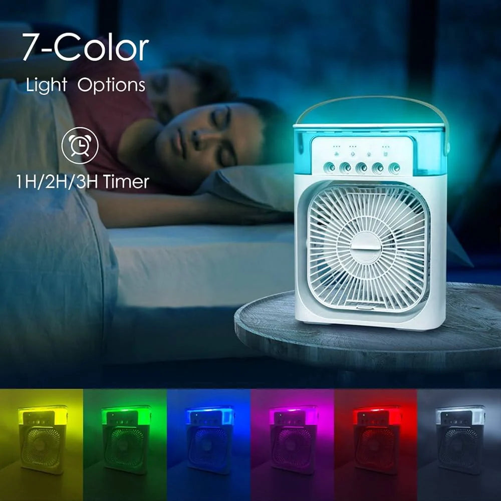 Portable Air Cooler Fan with Mist and Color Light