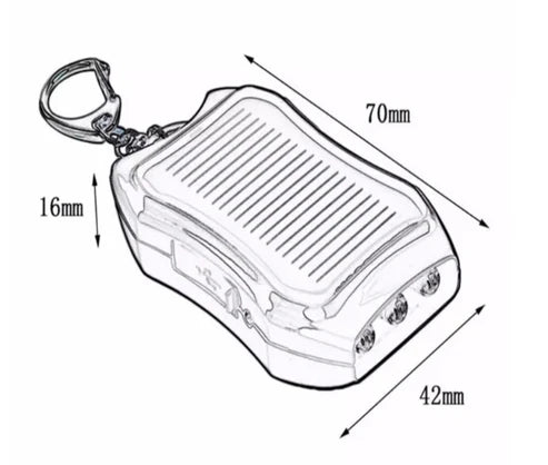 Mini Solar Power Bank Key Chain with Led
